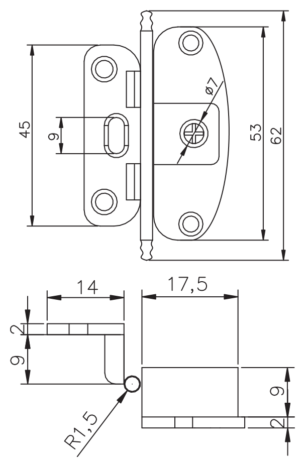 Ahşap Menteşesi · 4112 — Teknik çizim