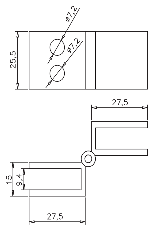 Açılı Camdan Cama Menteşe · 4180 — Teknik çizim