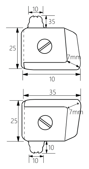 Sacsız Cam Menteşesi (EKO) · 74107 — Teknik çizim